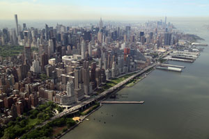 Aerial view of New York skyline